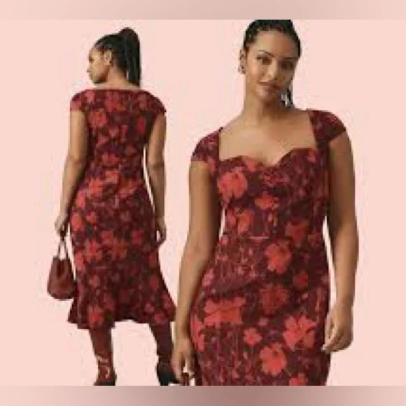 the cecily fit & flare sweetheart dress by maeve Julie Mesh Midi Fitted Long Sleeve Dress – Alba main image 0